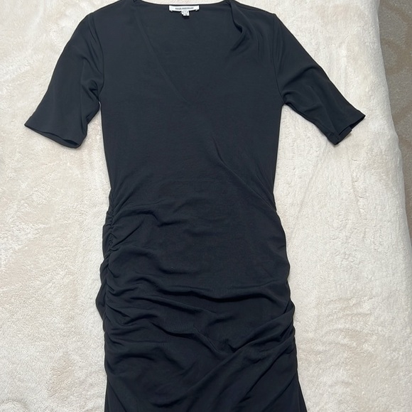 Good American Low Down Ruched V-Neck Mini Dress — Size 1 (S) — NWOT - Picture 4 of 9